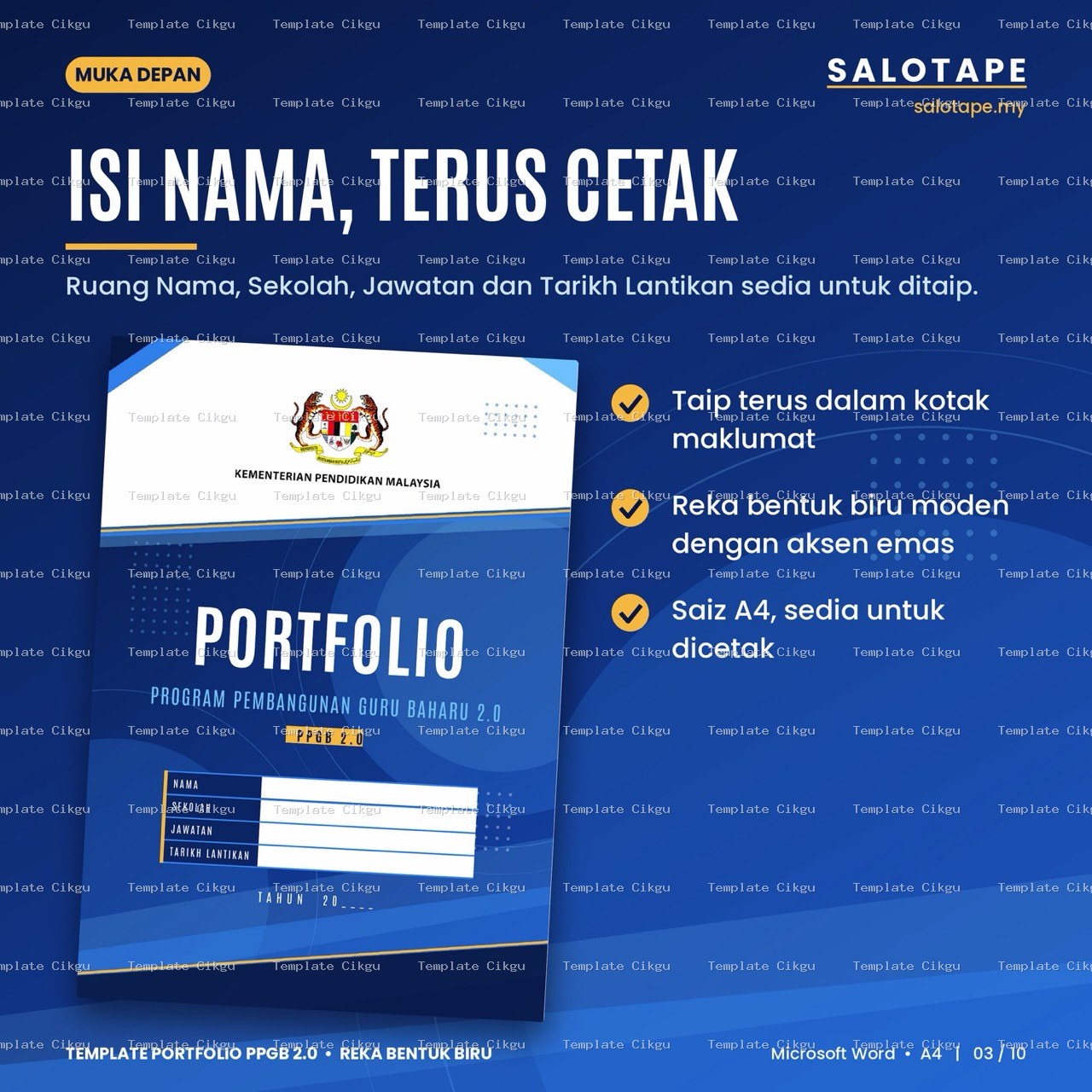 Preview kecil Template Portfolio PPGB 2.0 Reka Bentuk Biru 4