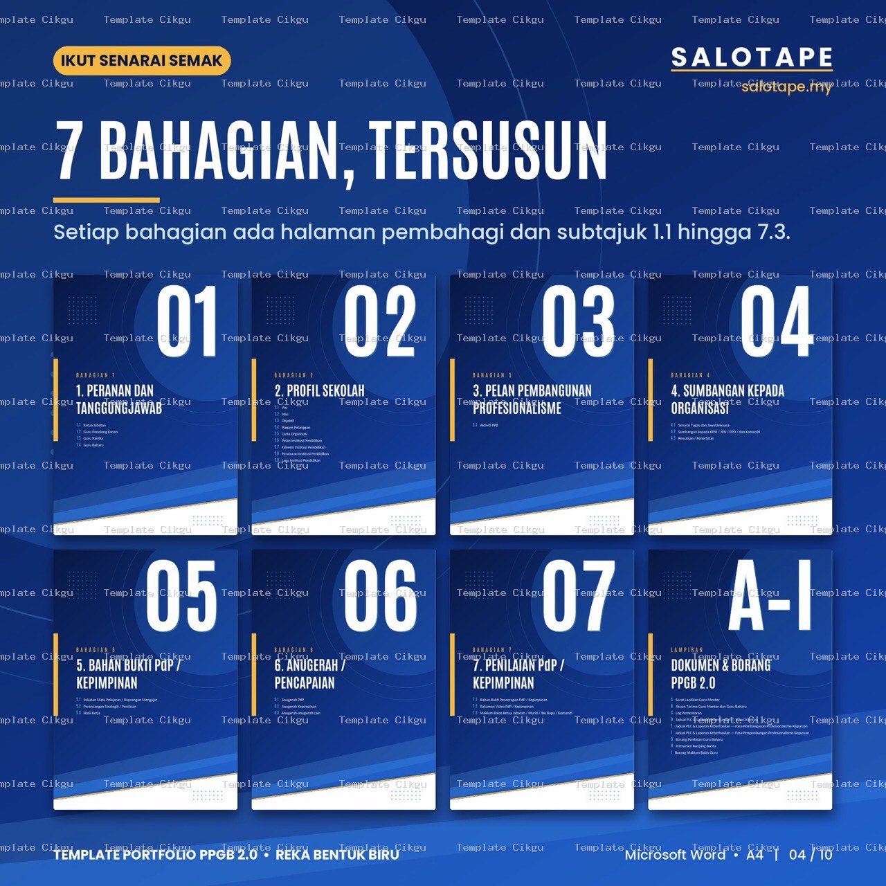 Preview kecil Template Portfolio PPGB 2.0 Reka Bentuk Biru 5