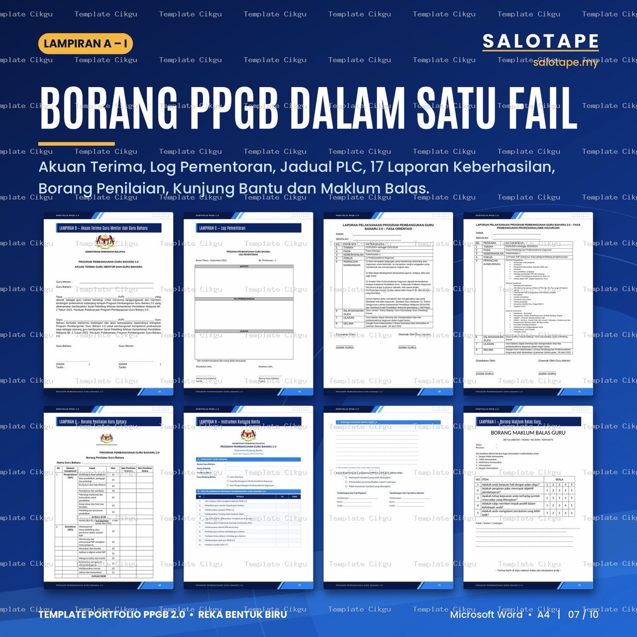 Preview kecil Template Portfolio PPGB 2.0 Reka Bentuk Biru 8