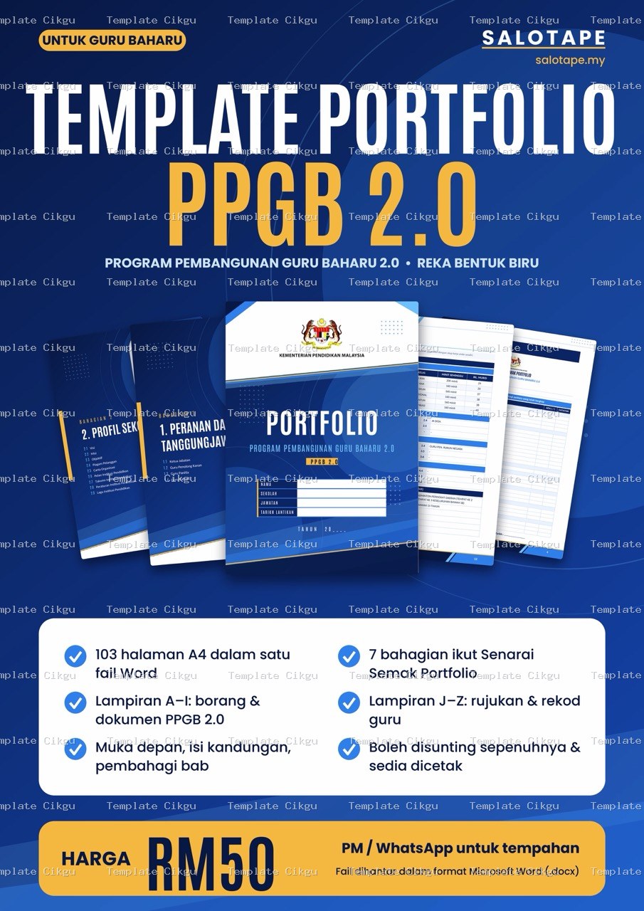 Preview Template Portfolio PPGB 2.0 Reka Bentuk Biru