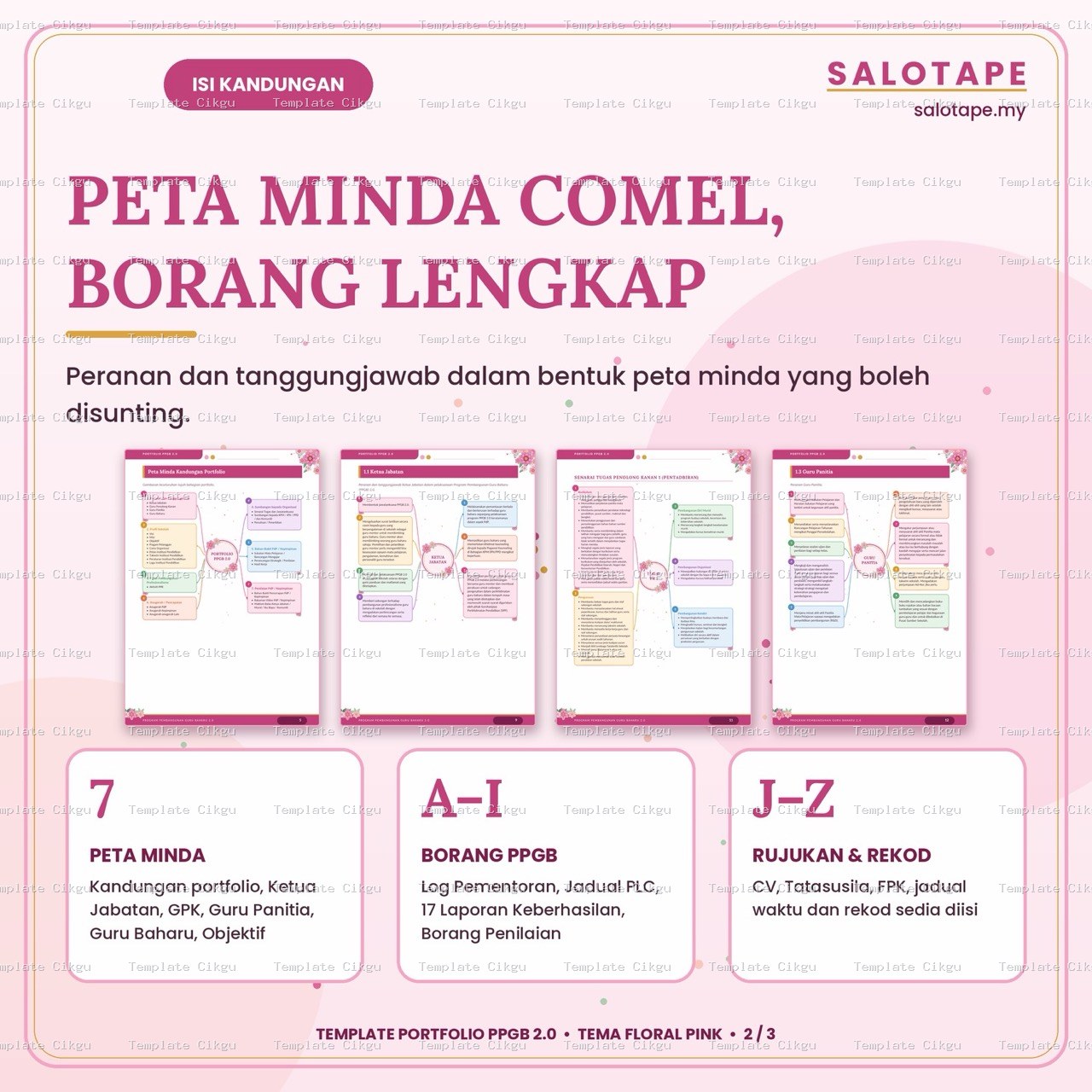 Preview kecil Template Portfolio PPGB 2.0 Tema Floral Pink 3