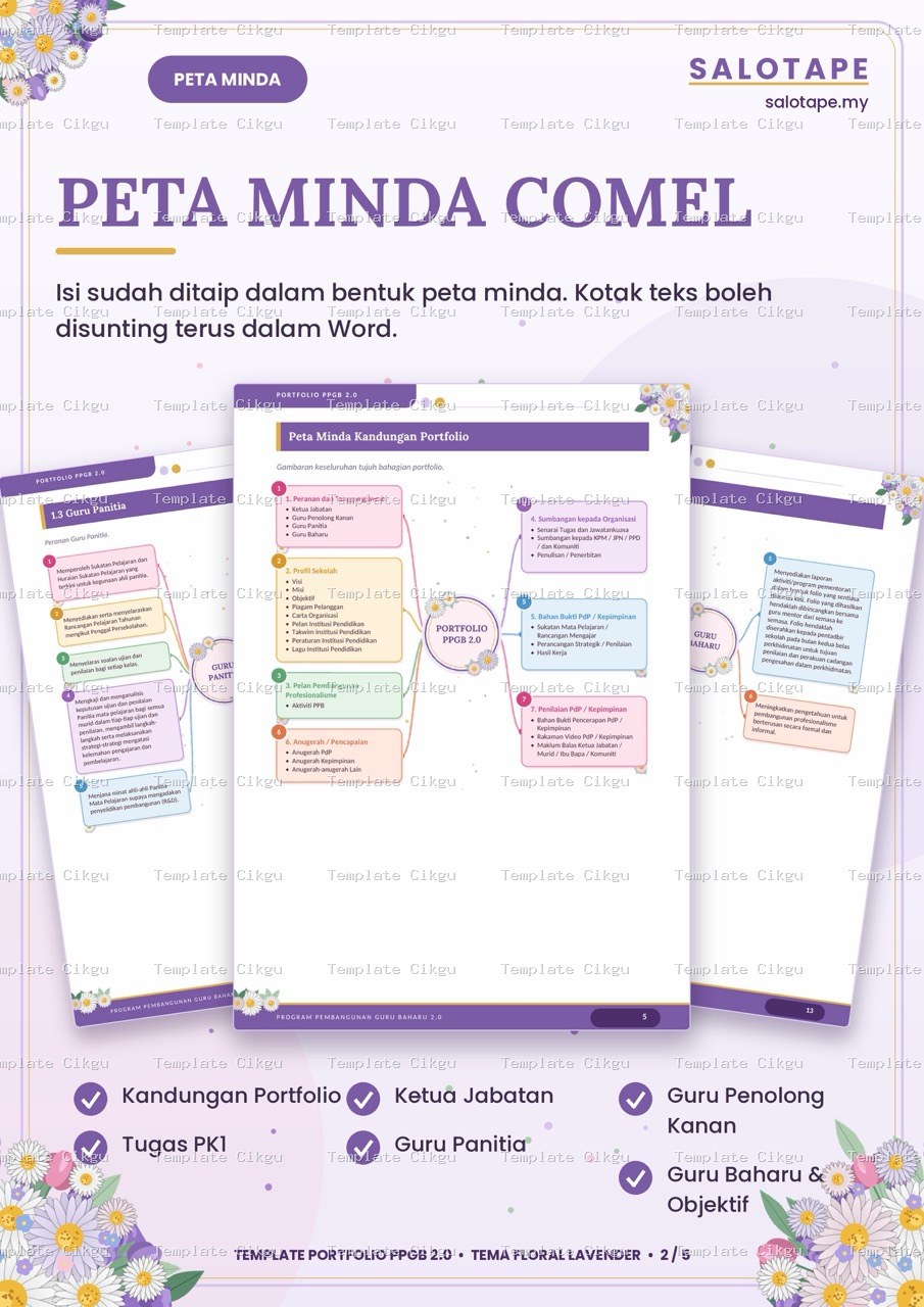 Preview kecil Template Portfolio PPGB 2.0 Tema Floral Lavender 3