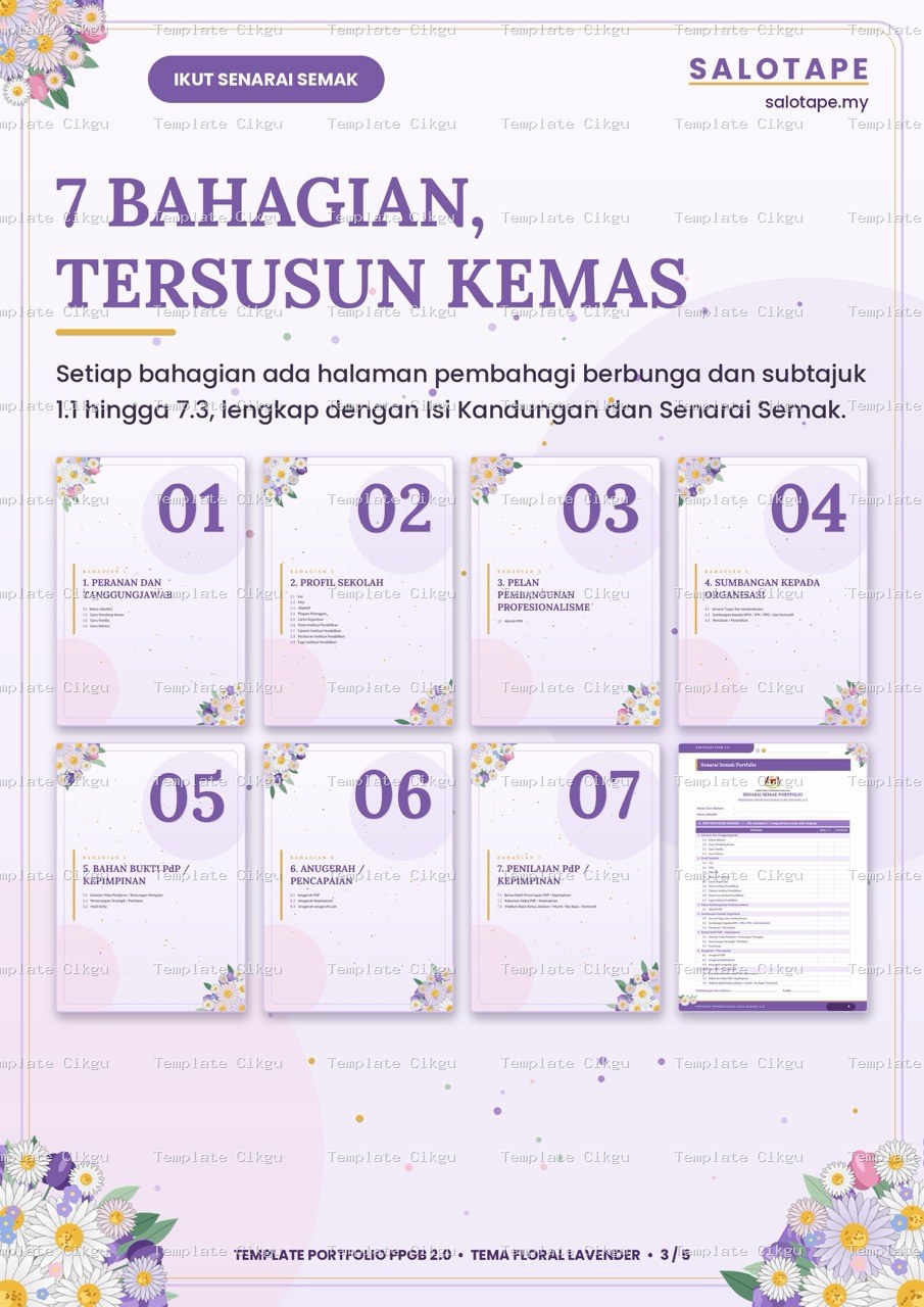 Preview kecil Template Portfolio PPGB 2.0 Tema Floral Lavender 4