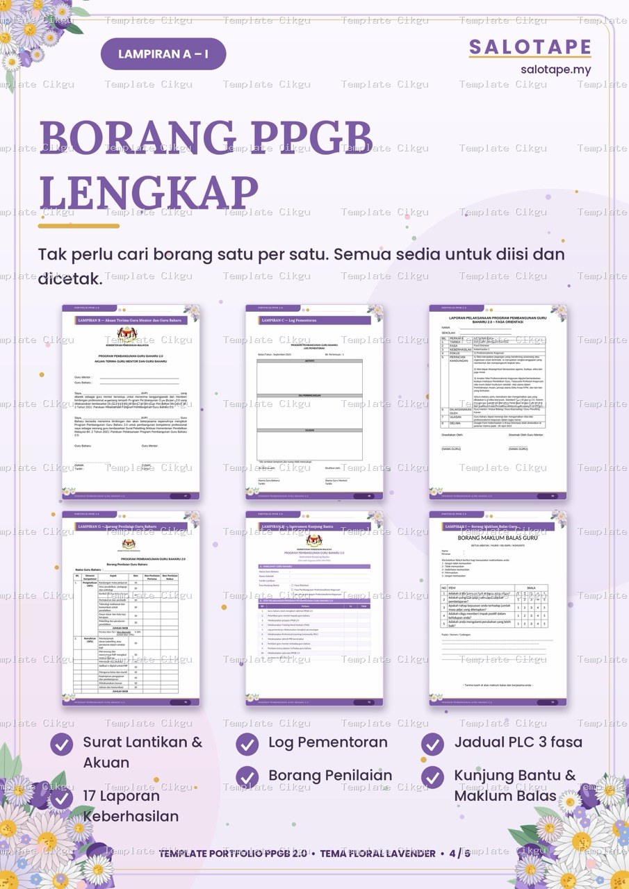 Preview kecil Template Portfolio PPGB 2.0 Tema Floral Lavender 5