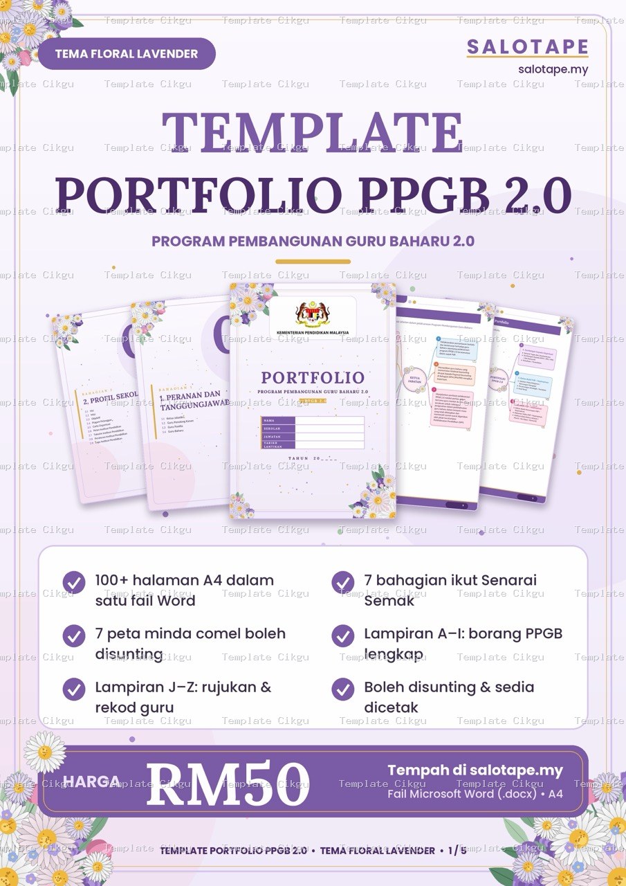 Preview Template Portfolio PPGB 2.0 Tema Floral Lavender